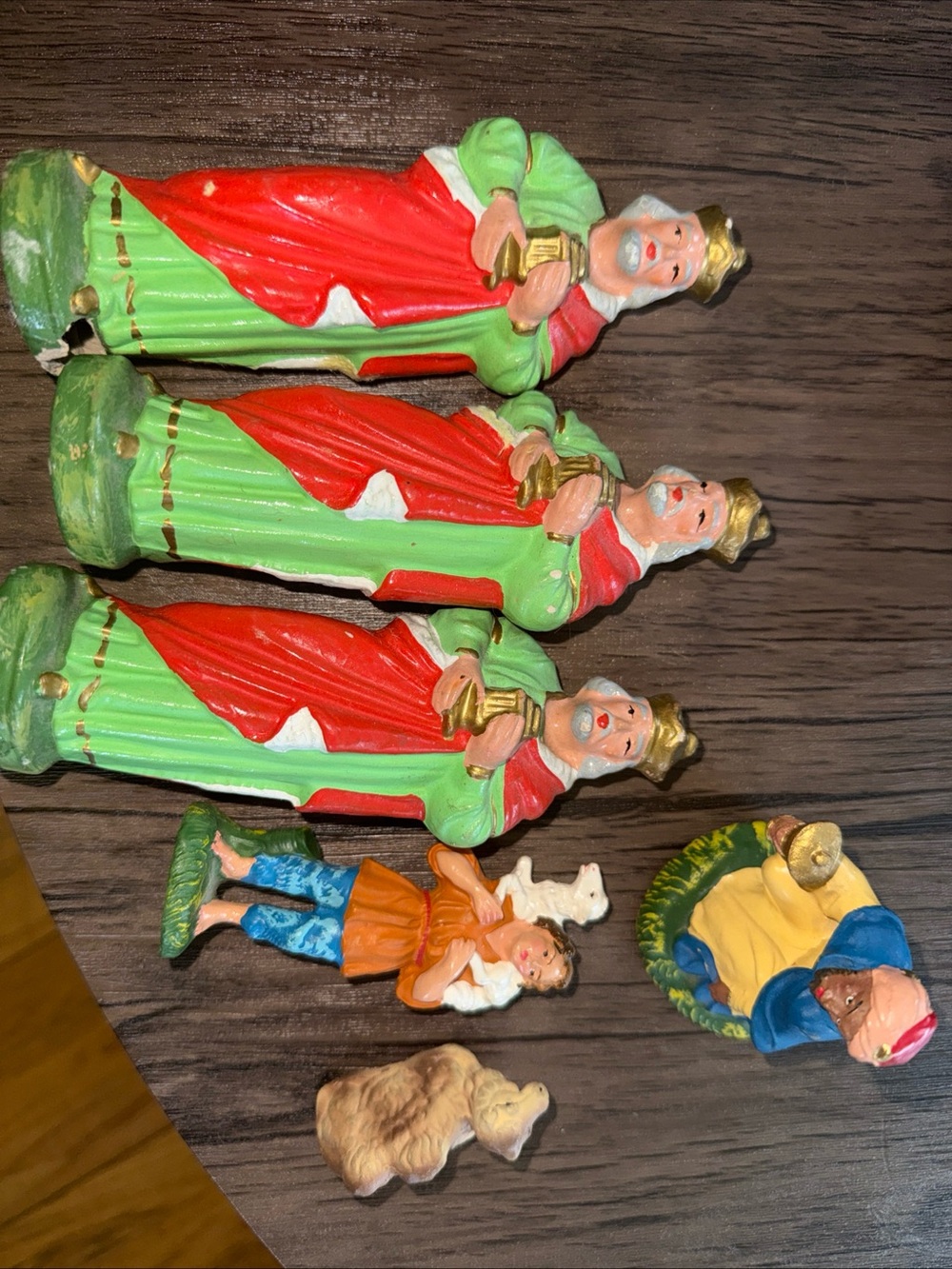 West Germany Holiday Nativity Three Wise Men Figurines Vintage Italy Japan